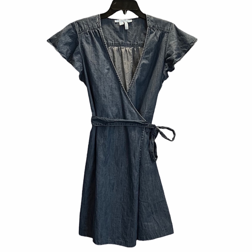 Draper James Chambray Midi Denim Wrap Dress With … - image 2